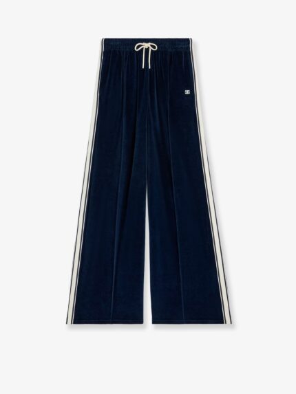 Celine Chenille Jogging Trousers With Triomphe Embroidery
