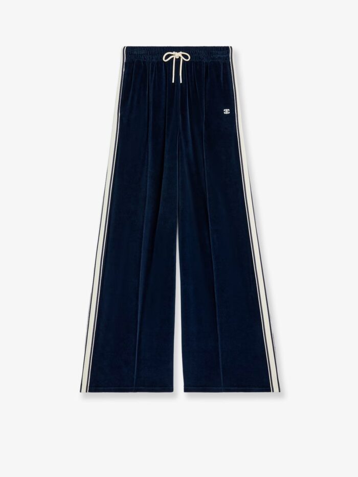 Celine Chenille Jogging Trousers With Triomphe Embroidery
