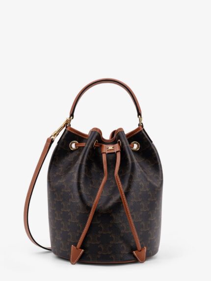Celine Clara Triomphe Canvas And Leather Bucket Bag