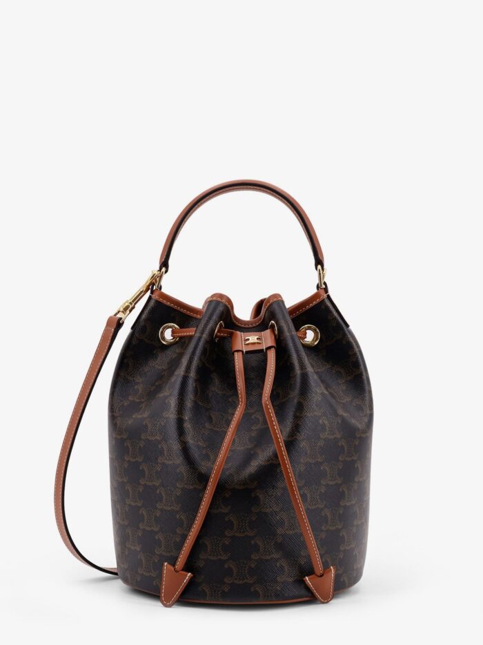 Celine Clara Triomphe Canvas And Leather Bucket Bag