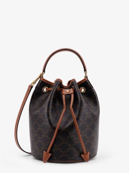 Celine Clara Triomphe Canvas And Leather Bucket Bag