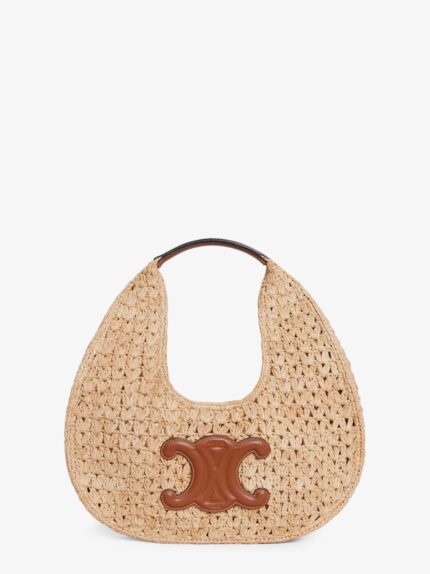 Celine Classic Panier Hobo Rafia Shoulder Bag