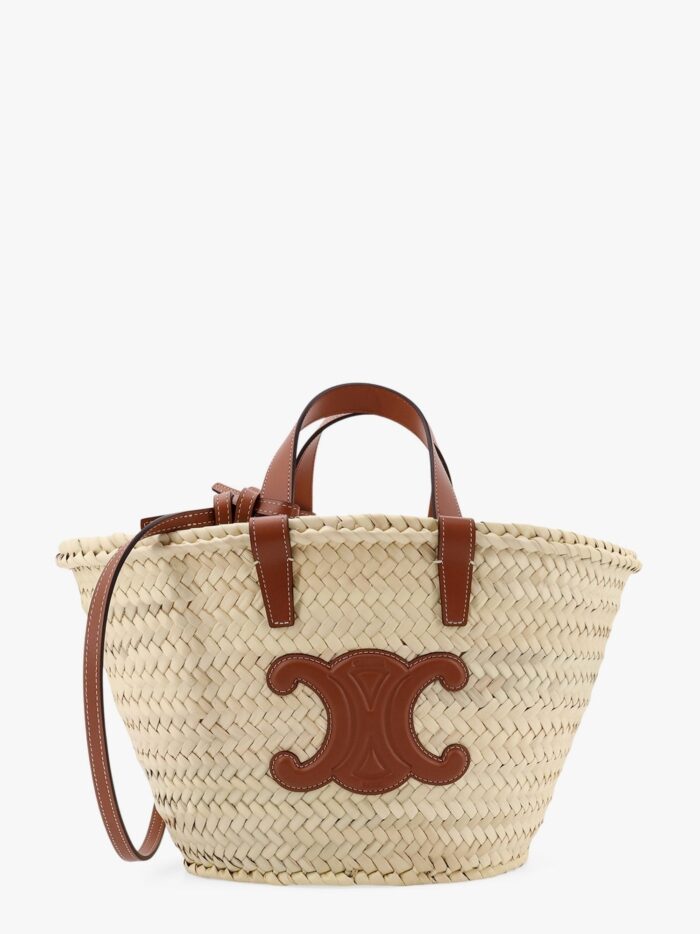 celine classic panier teen raffia and leather handbag Celine Classic Panier Teen Raffia And Leather Handbag