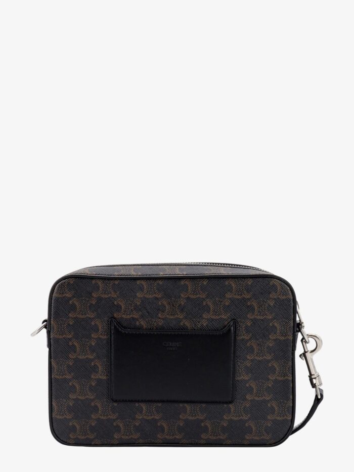 Celine Coated Canvas Messenger Crossbody Bag With Triomphe Logo All-over