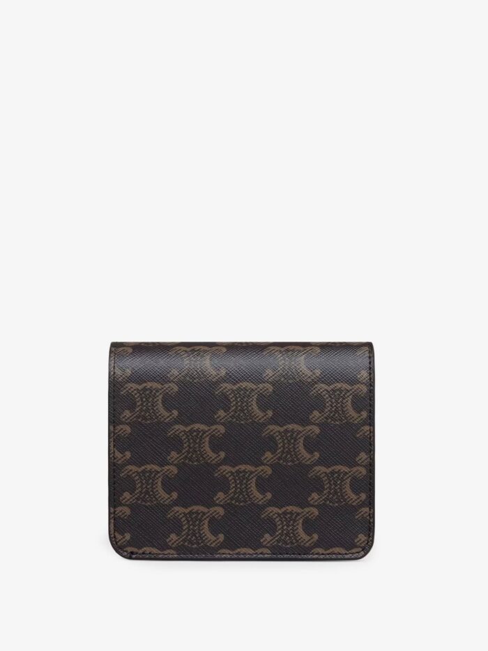 Celine Compact Triomphe Coated Canvas Wallet