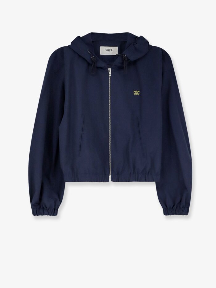 celine cotton blend jacket with logo Celine Cotton Blend Jacket With Logo