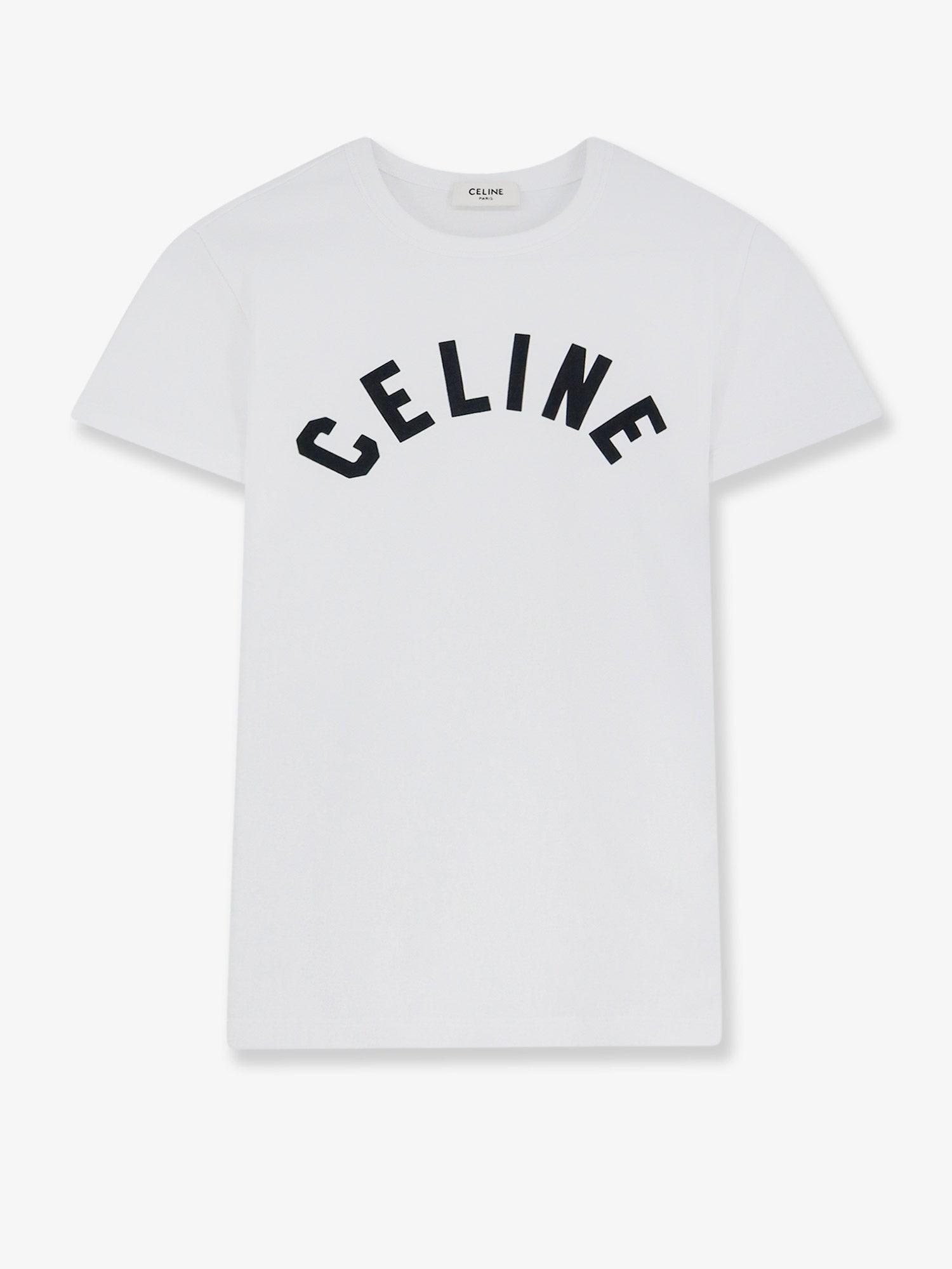 Celine Cotton Blend T-shirt With Front Logo Print