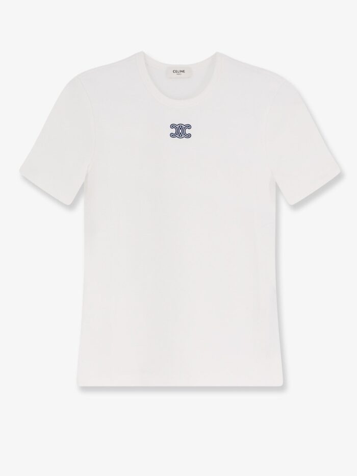 celine cotton blend t shirt with triomphe logo Celine Cotton Blend T-shirt With Triomphe Logo