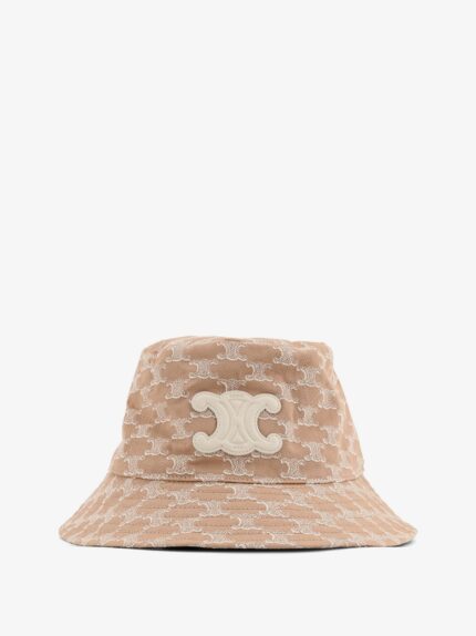 Celine Cotton Hat With Triomphe Logo All-over