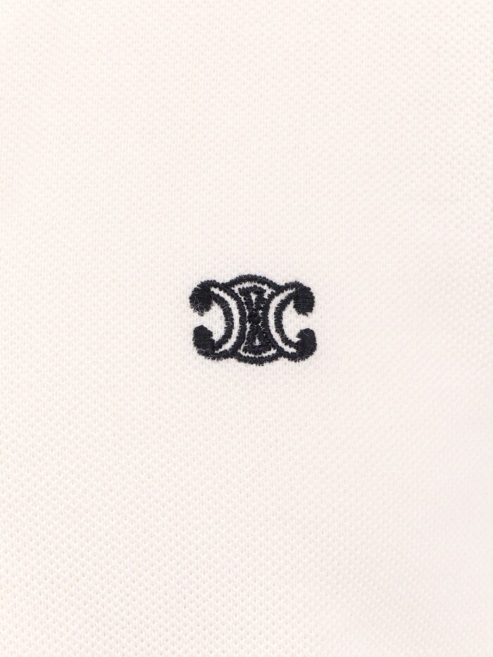 Celine Cotton Polo Shirt With Triomphe Embroidery