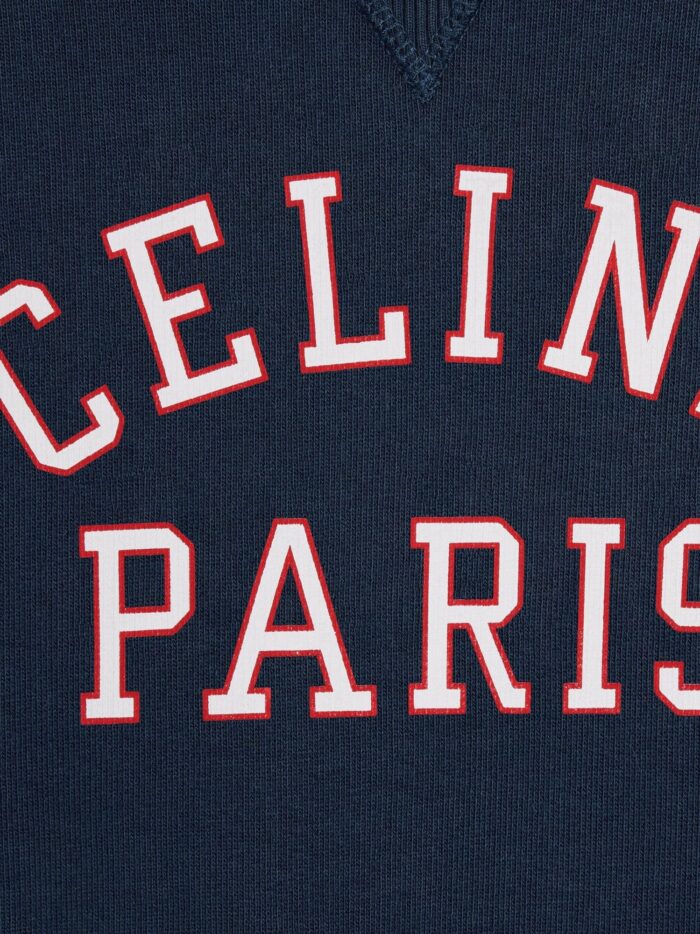 Celine Cotton Sweater With Front Lettering Logo