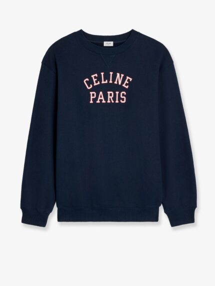 Celine Cotton Sweater With Front Lettering Logo