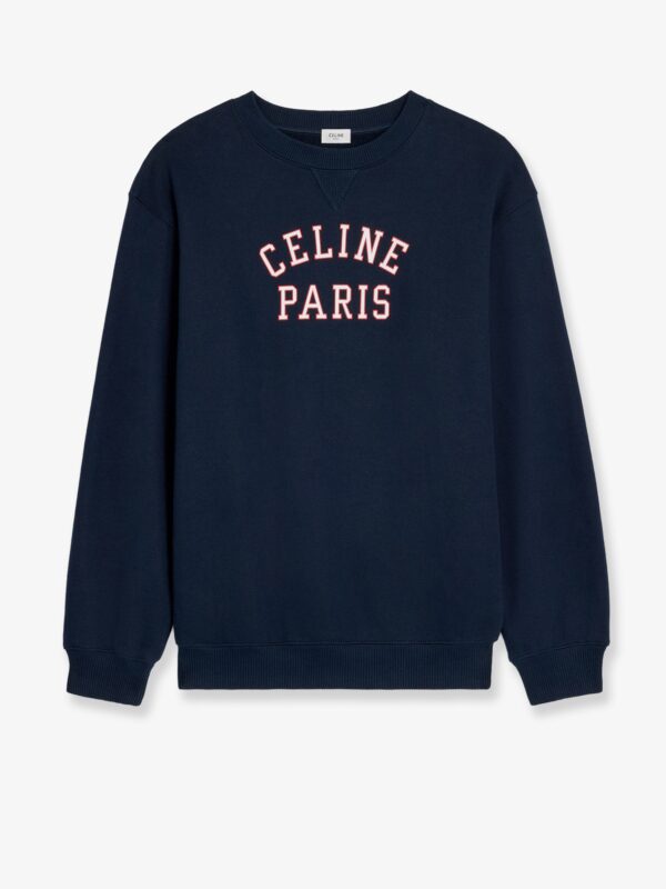 Celine Cotton Sweater With Front Lettering Logo
