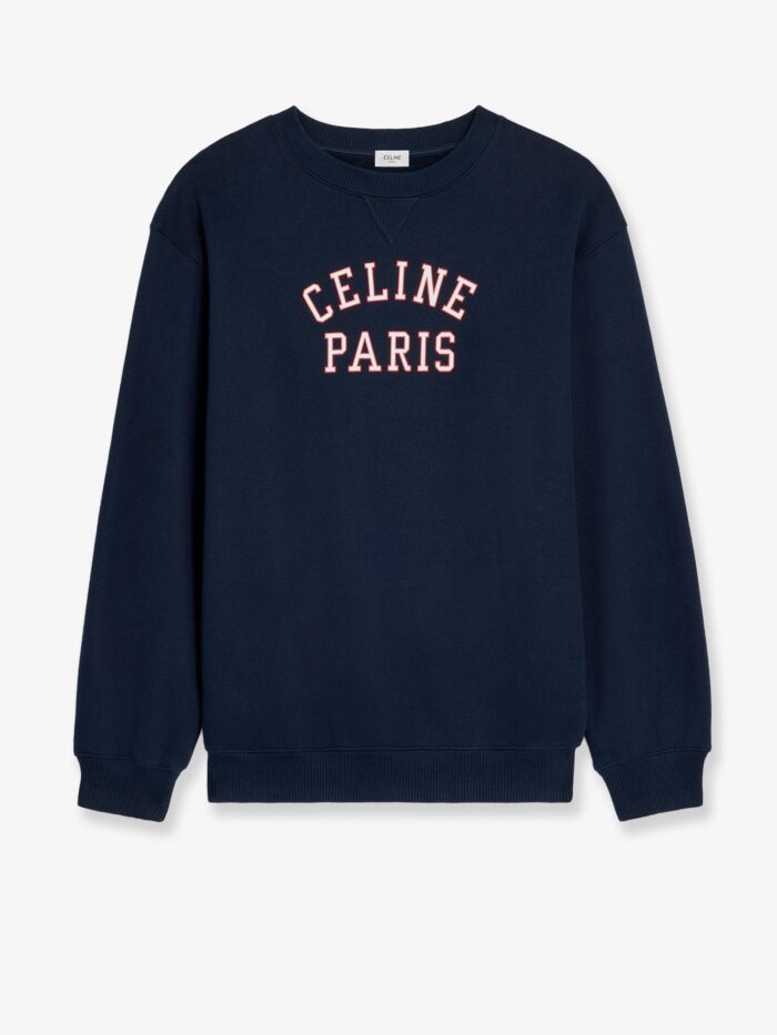 celine cotton sweater with front lettering logo Celine Cotton Sweater With Front Lettering Logo