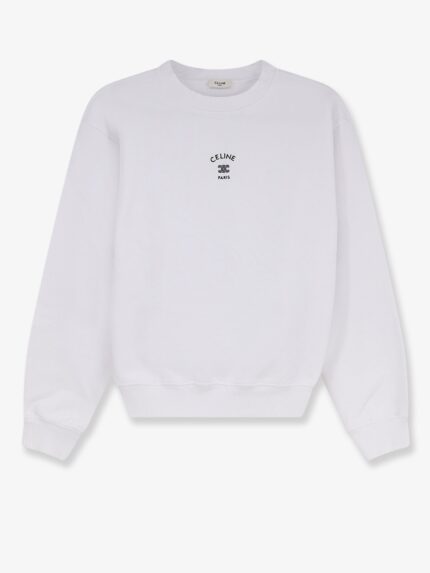 Celine Cotton Sweatshirt With Embroidered Logo On The Front