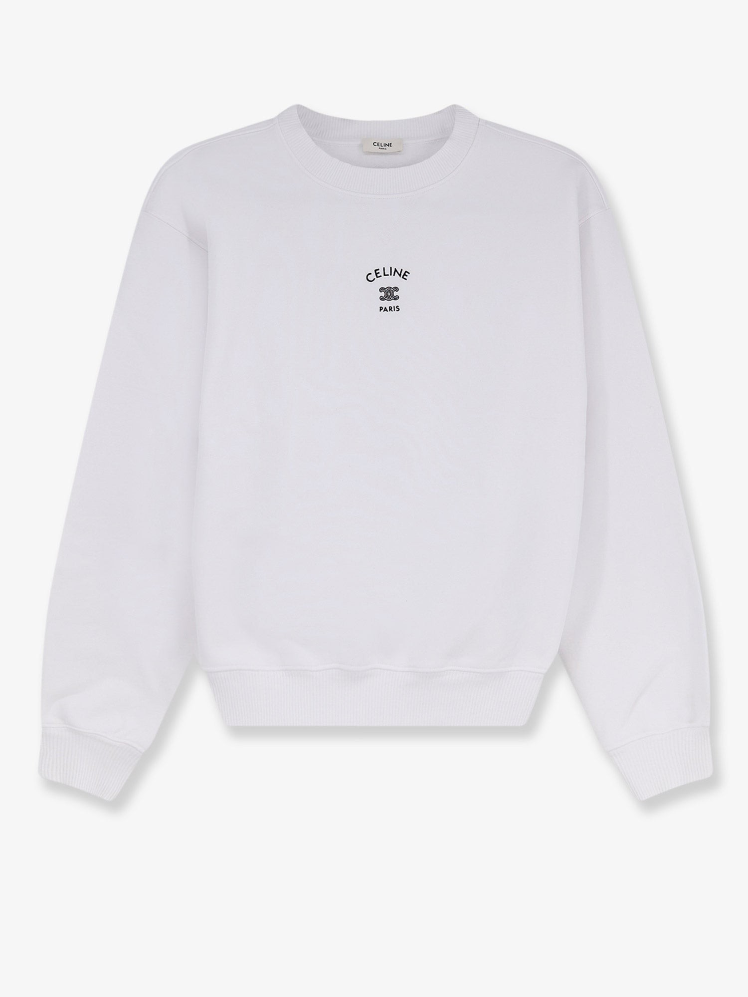 Celine Cotton Sweatshirt With Embroidered Logo On The Front