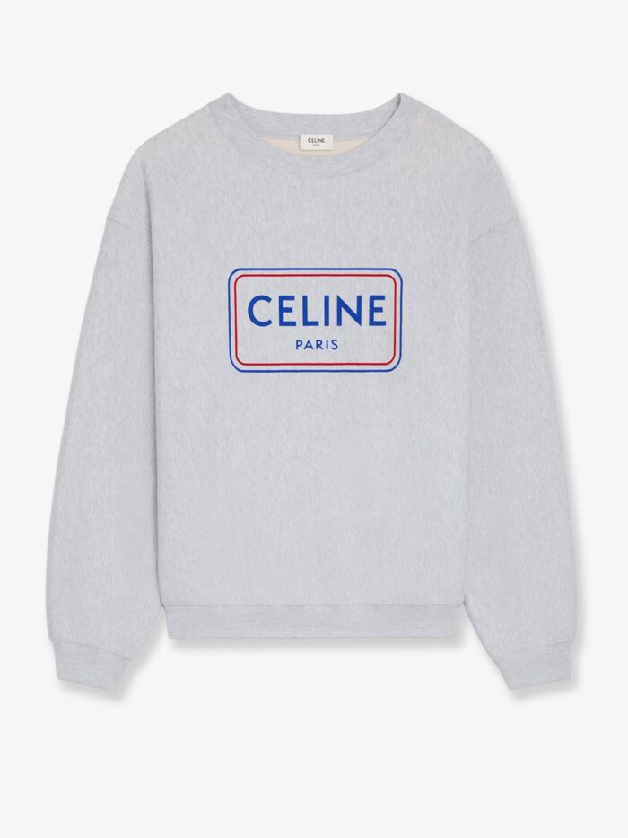 Celine Cotton Sweatshirt With Logo Print