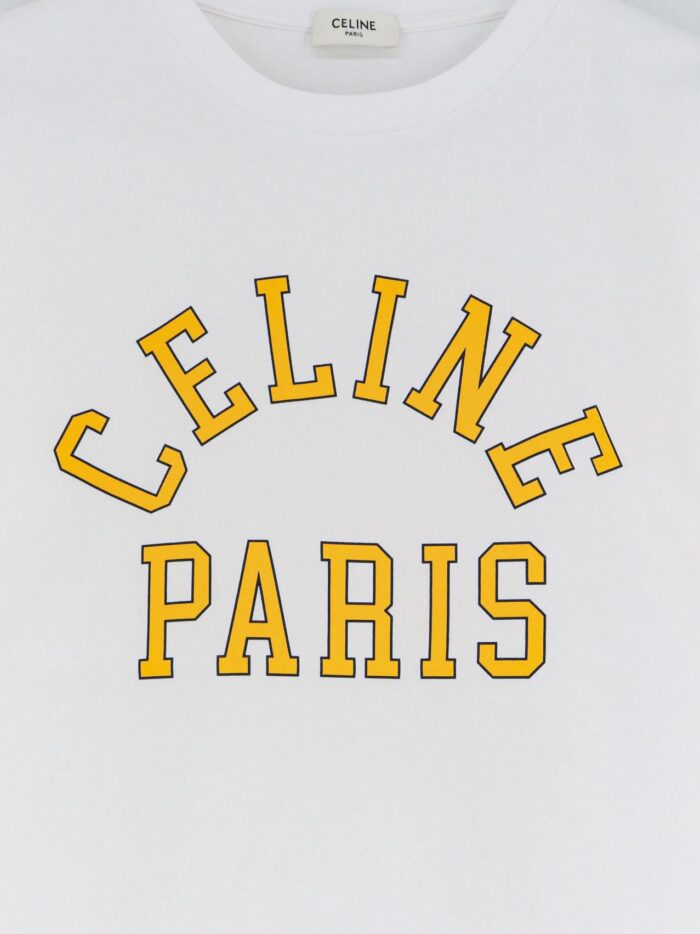 Celine Cotton T-shirt With Front Logo Print