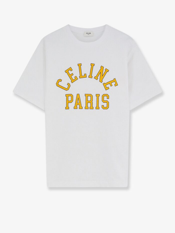Celine Cotton T-shirt With Front Logo Print