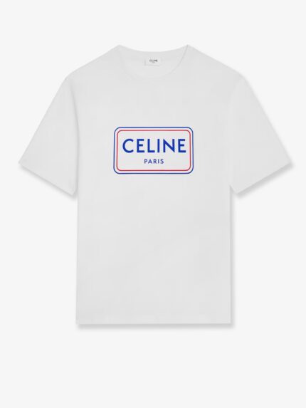Celine Cotton T-shirt With Logo Print