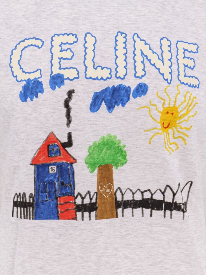 Celine Cotton T-shirt With Multicolor Print