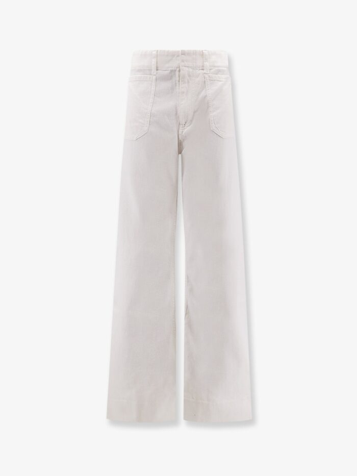 Celine Cotton Trousers With Triomphe Embroidery