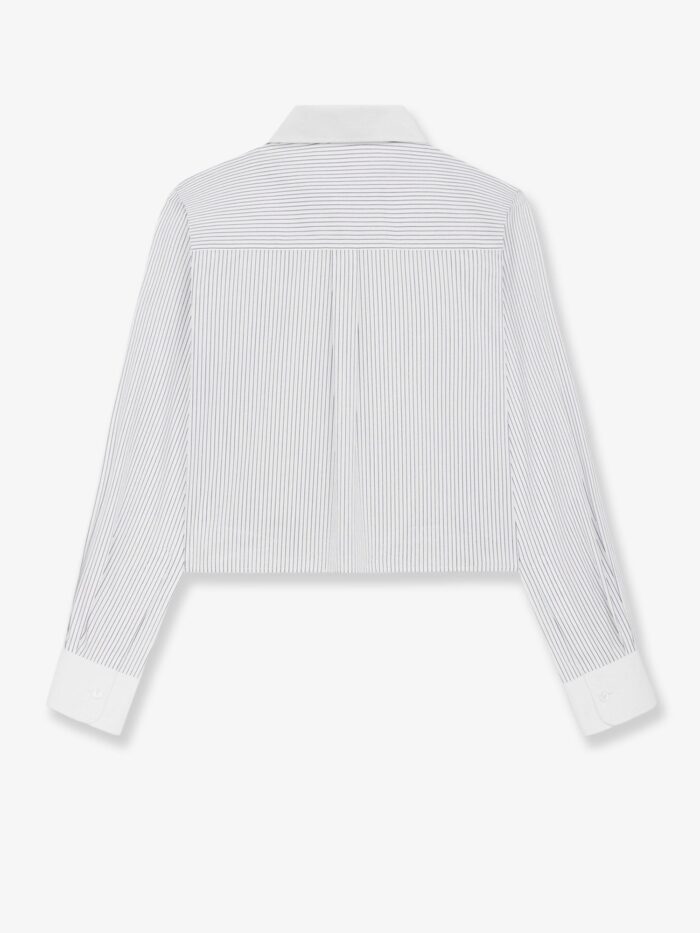 Celine Cropped Cotton Shirt With Striped Motif