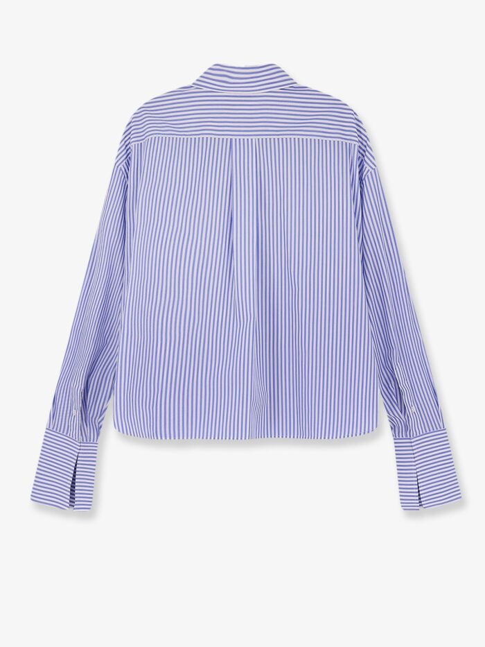Celine Cropped Striped Cotton Shirt