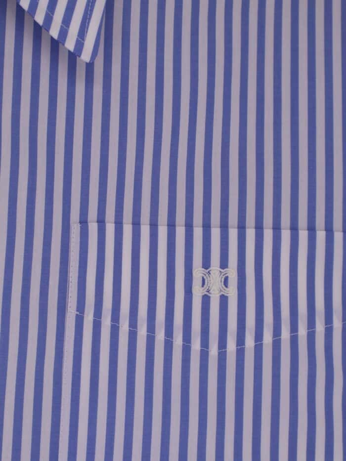 Celine Cropped Striped Cotton Shirt