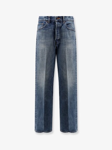 Celine Denim Jeans With Back Logo Label