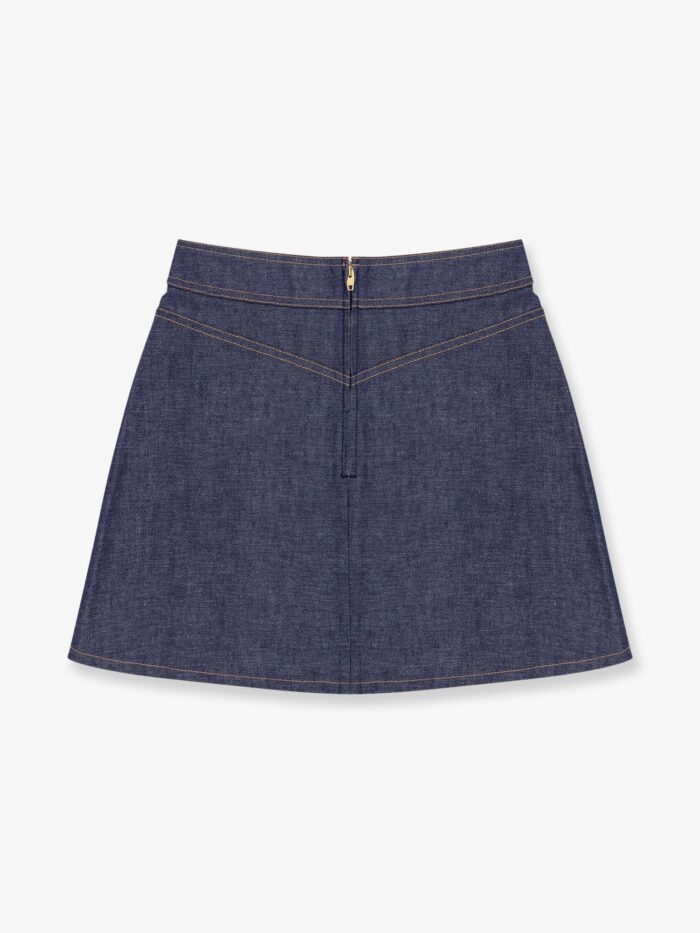 Celine Denim Trapeze Mini Skirt