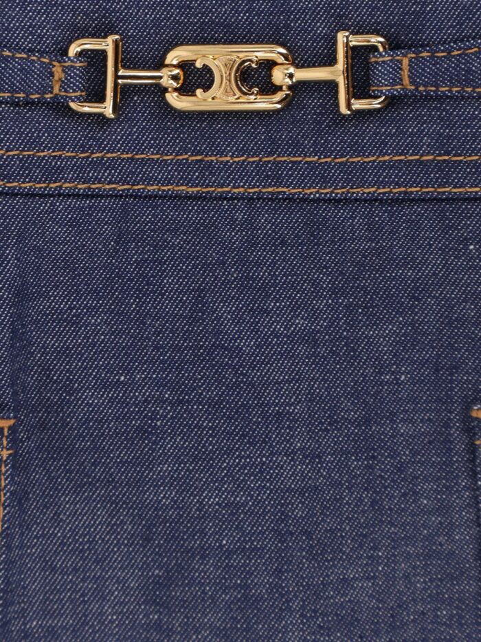 Celine Denim Trapeze Mini Skirt