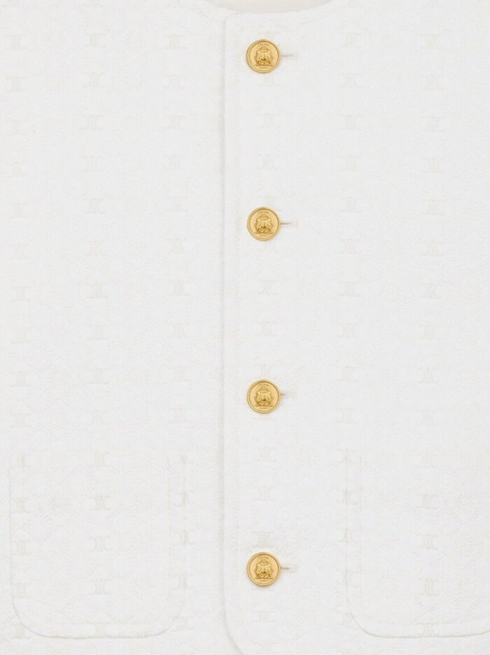 Celine Embroidered Cotton Blazer With Padding