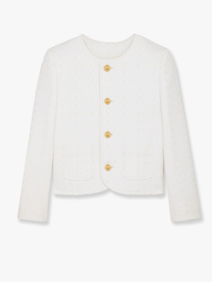 Celine Embroidered Cotton Blazer With Padding