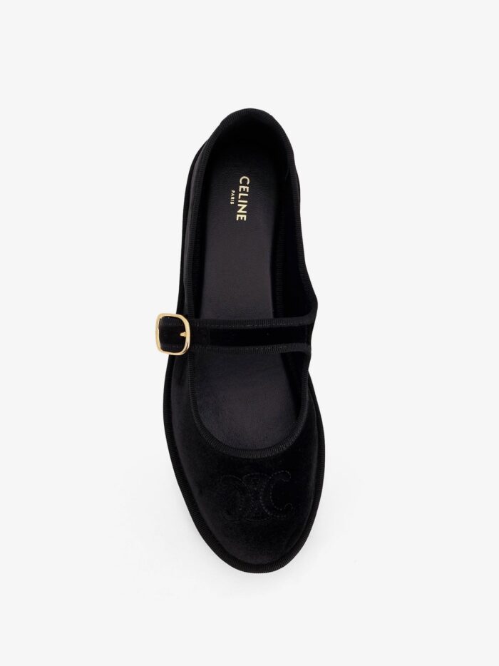 Celine EveTriomphe Velvet Mary Jane Ballerinas