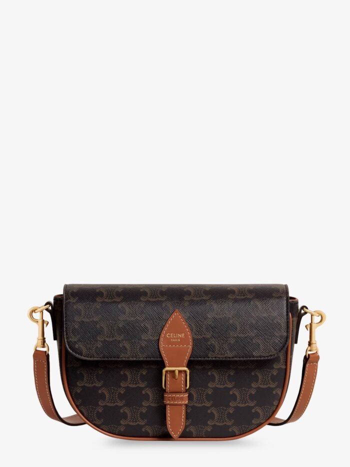 Celine Folco Triomphe Coated Canvas Shoulder Bag