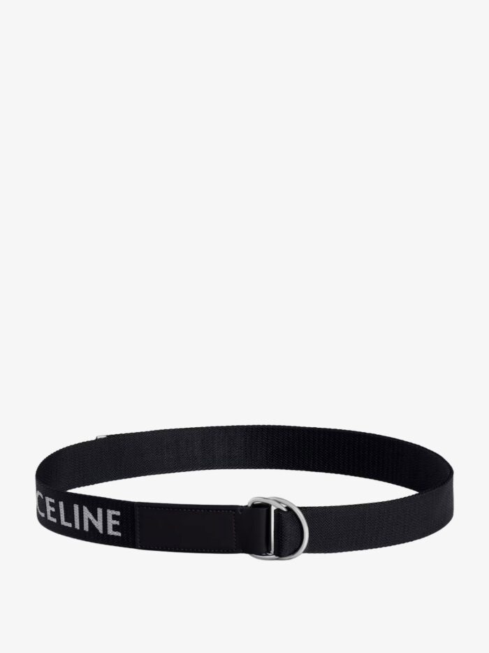 Celine Jacquard Fabric And Leather Belt