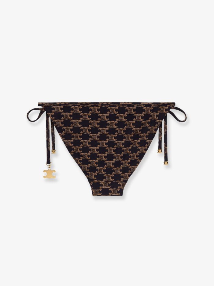 Celine Jersey Bikini Bottom With Monogram Print