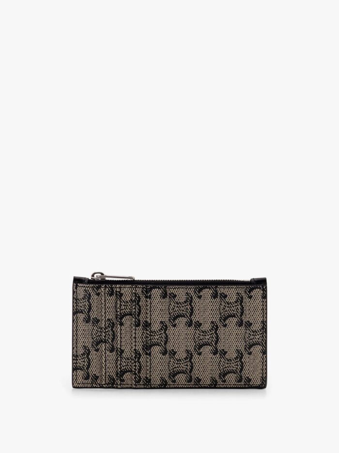 Celine Leather And Triomphe Fabric Card Holder