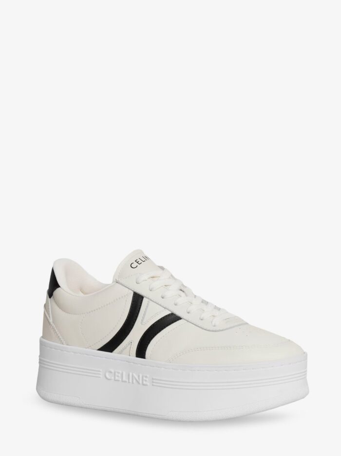 celine leather block sneakers with triomphe logo on the back Celine Leather Block Sneakers With Triomphe Logo On The Back