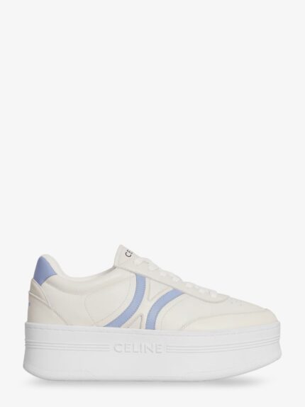 Celine Leather Block Sneakers With Triomphe Logo On The Back