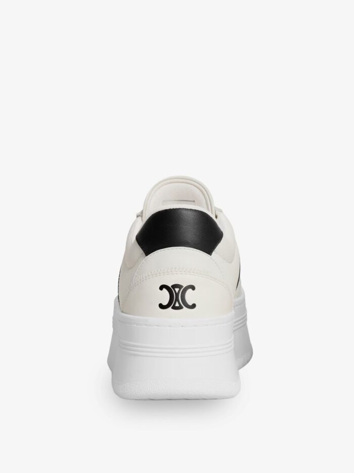 celine leather block sneakers with triomphe logo on the back Celine Leather Block Sneakers With Triomphe Logo On The Back