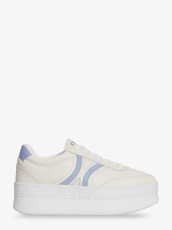 celine leather block sneakers with triomphe logo on the back Celine Leather Block Sneakers With Triomphe Logo On The Back