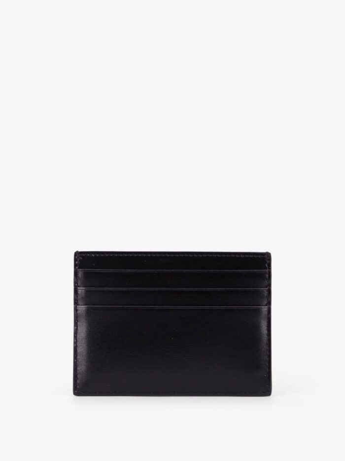 Celine Leather Card Holder With Metal Triomphe Logo Patch