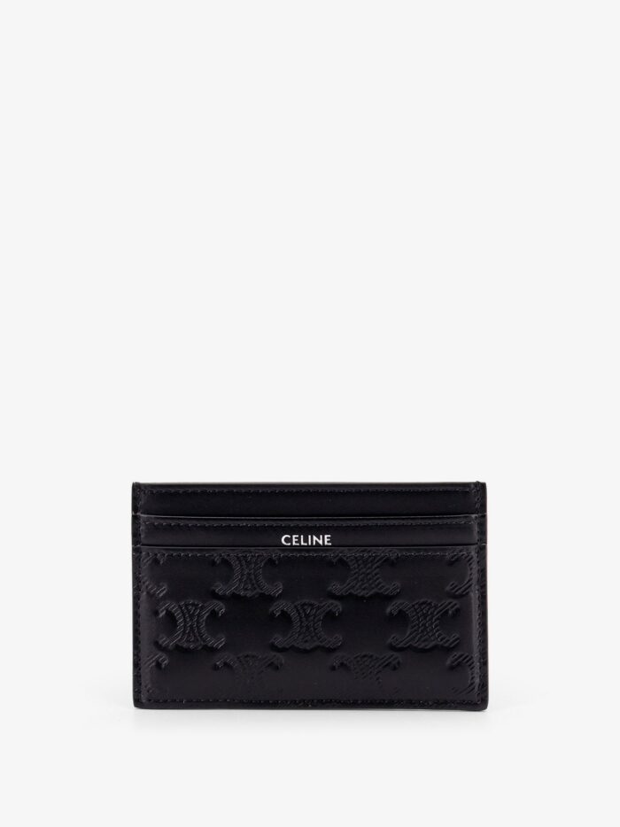 Celine Leather Cardholder With All-over Triomphe Logo