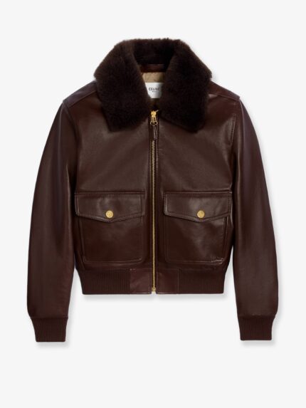 Celine Leather Jacket With Removable Collar