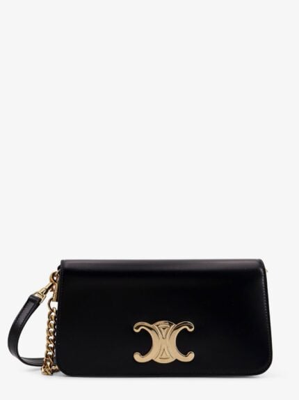 Celine Leather Pochette With Triomphe Logo