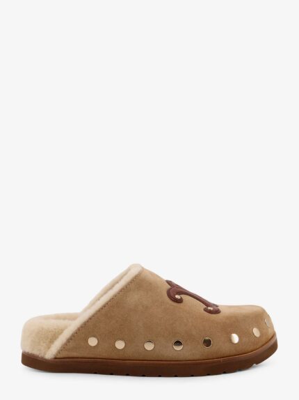 Celine Leather Sabot Sandal With Triomphe Logo