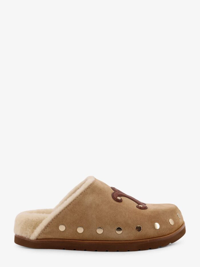 celine leather sabot sandal with triomphe logo Celine Leather Sabot Sandal With Triomphe Logo