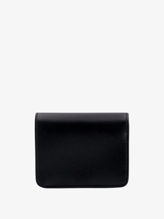 Celine Leather Wallet With Metal Triomphe Logo Patch